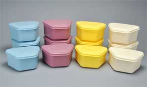 Palmero Denture Boxes, Assorted Colors (Blue, Yellow, Mauve, Beige), 3.75" x 2.5" x 2", 12/Box thumbnail 5