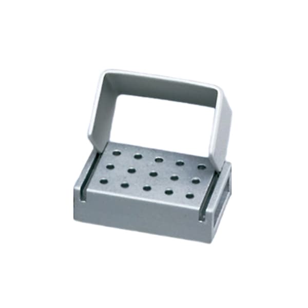 Palmero 15-Hole Anodized Aluminum Latch Bur Block, Autoclavable, 1 5/8" x 1 1/8" thumbnail 3