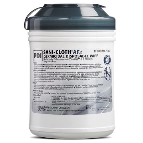 Sani-Cloth AF3 Germicidal Disposable Wipes, Large, 6" x 6.75", Alcohol-Free, 160/Can, P13872 thumbnail 15