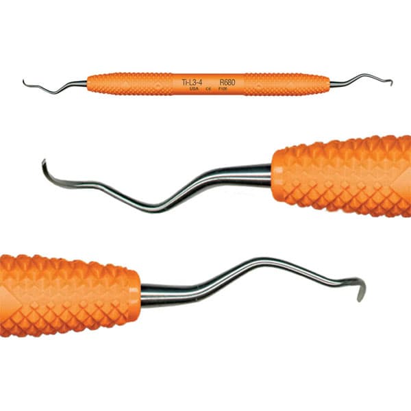 PDT Wingrove L3-4 Titanium Implant Scaler, Double-Ended, Langer 3/4, Orange Resin Handle, R680 thumbnail 9