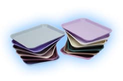 Plasdent Flat Tray, Size F (Mini), Flame, Plastic, 9-5/8" x 6-5/8" x 7/8" thumbnail 2