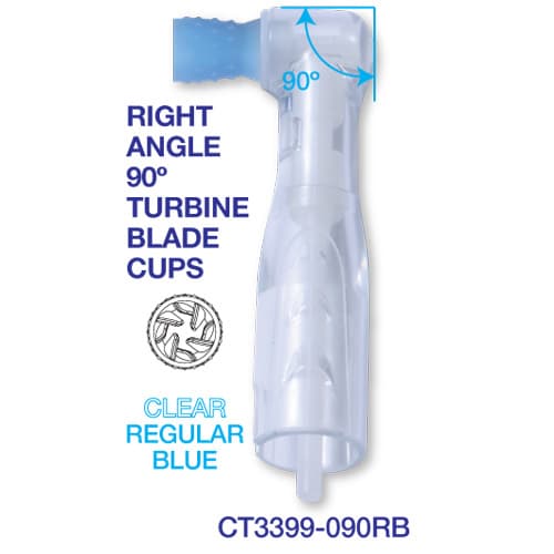 Premium Plus Clear Disposable Prophy Angle with Regular Turbine Cup, Blue, 500/Pk - Premium Plus Clear Disposable Prophy Angle with REGULAR TURBINE Cup Blue color 500/pk - Image 1