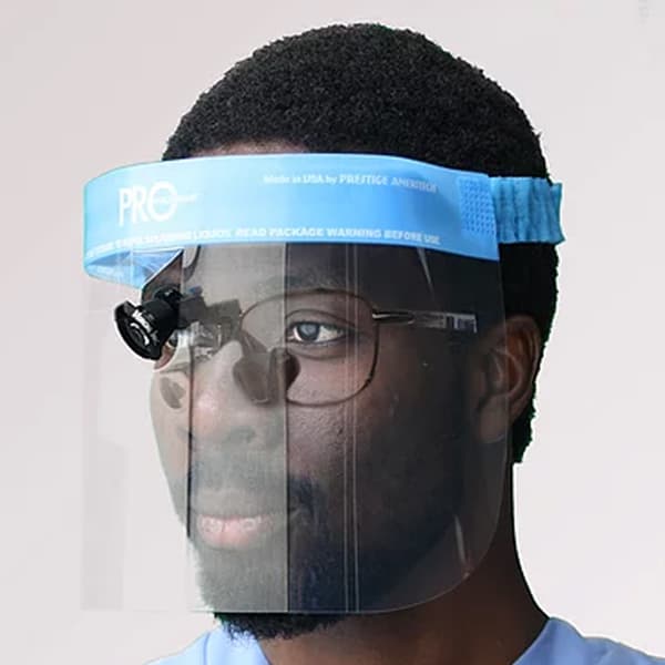 ProGear Loupe Saver Face Shield with Headlight Cut-Out, Foam Headpiece, Elastic Headband, 24/Box, FM89011 thumbnail 10