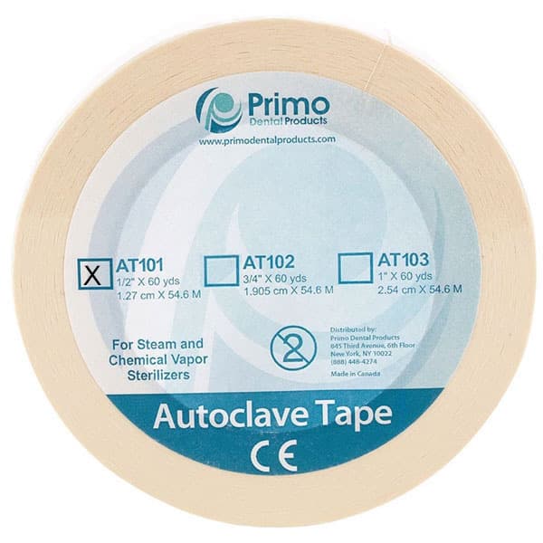 Primo Autoclave Sterilization Indicator Tape, 1/2" x 60 yds, Single Roll - Primo Autoclave Sterilization Indicator Tape, 1/2" x 60 yds per roll, Seals - Image 1