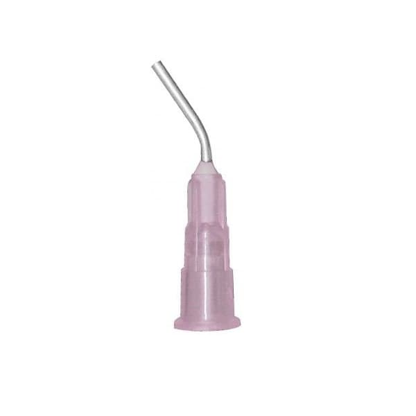 Primo Pre-Bent Dispensing Tips, Base/Liner, 18 Gauge, Pink, 100/Pk - Primo Pre-Bent Tips Base/Liner 18ga Pink, 100/Pk - Image 1