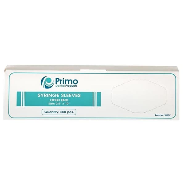 Primo 2.5" x 10" Clear Plastic Syringe Sleeves, Open End, 500/Pk - Primo 2.5" x 10" Clear Plastic Syringe Sleeves, 500/Pk. Open End - Image 1
