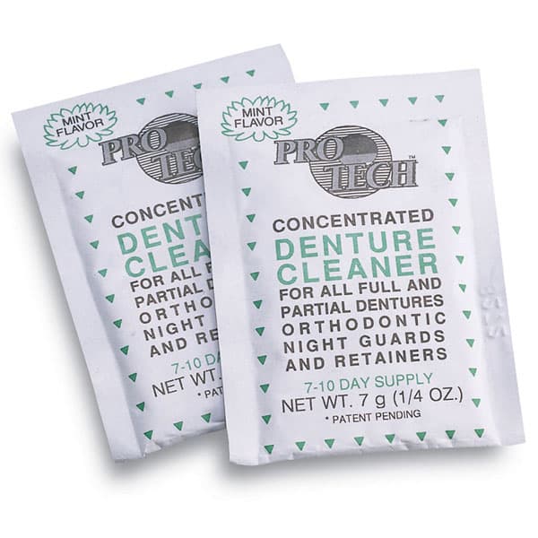 ProTech Prosthetic Cleaner Trial Size, Fresh Mint, 1/4 oz Packets, 3 Boxes (36 Packets Total) - ProTech Prosthetic Cleaner - Trial Size. Revitalizes all removable dentures - Image 1