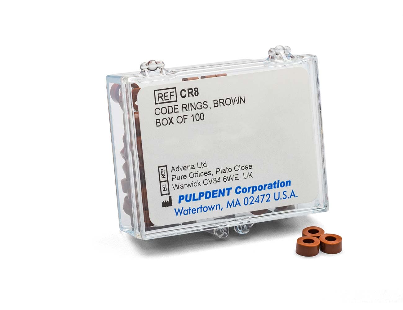 Pulpdent Silicone Code Rings, Standard Size, Brown, 1/8" ID x 1/8" Wide, 100/Box, CR8 thumbnail 8