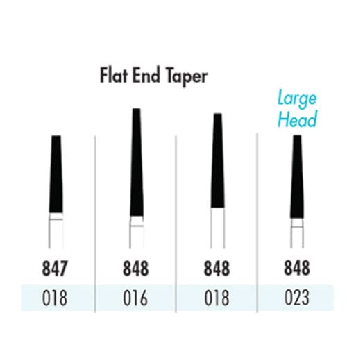 Quala Single-Use Diamond Bur, Flat End Taper, Super Coarse Grit, #848-018, 10/Pkg thumbnail 2