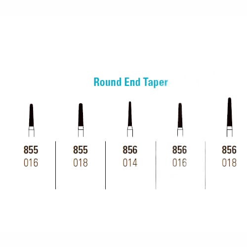 Quala Single-Use Diamond Bur, FG #856.018, Super Coarse, Round End Taper, 10/Pk thumbnail 2