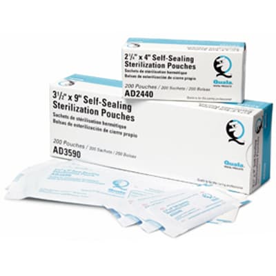 Quala Sterilization Pouch, 3.5" x 9", Self-Sealing, Dual Indicator, Paper/Blue Film, 200/Box thumbnail 3