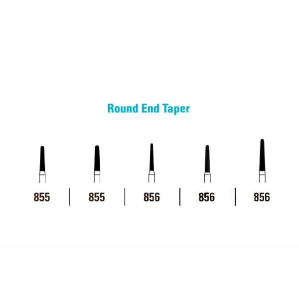 Quala Single-Use Diamond Bur, Round End Taper, Coarse Grit, FG #856-021, Pack of 10 thumbnail 2