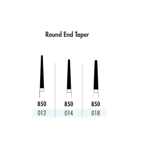 Quala Single-Use Diamond Bur, FG #850.014 Round End Taper, Coarse Grit, 25/Pkg, Q2090011 thumbnail 2