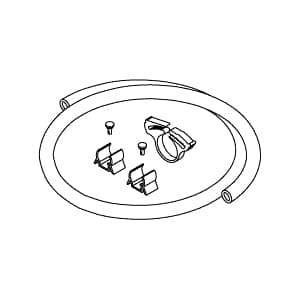 RPI Drain Hose Kit for Midmark Ritter M11, M11D, M9, M9D, 13" Clear Tubing with Hose Clips, Pop Rivets, and Kwik Clamp thumbnail 2