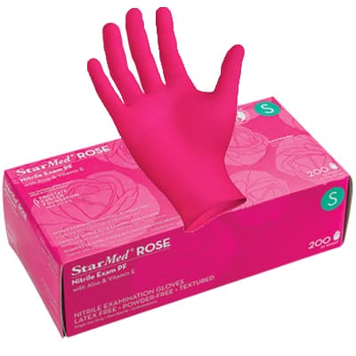 Sempermed StarMed ROSE Nitrile Exam Gloves, Powder Free, Non-Sterile, X-Large, Rose, 180/Box, SMNR205 thumbnail 7