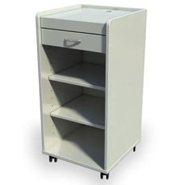 Signature Series Utility Mobile Dental Cart, White, 16"W x 17-1/2"D x 32"H - Signature Series Utility Mobile Dental Cart. - White - Image 1