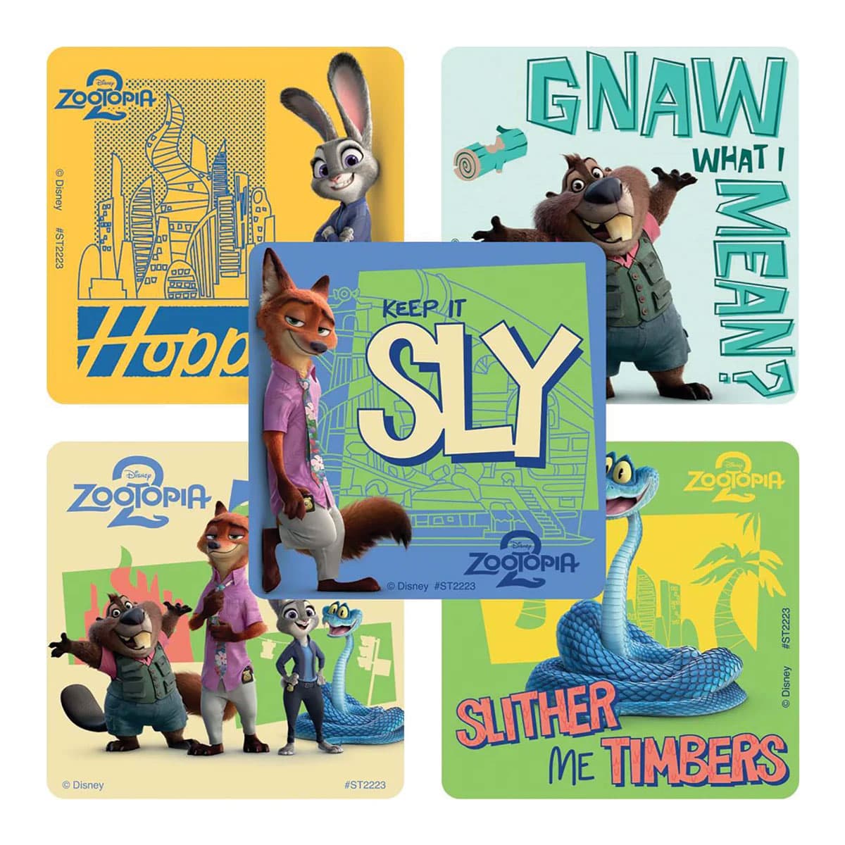 SmileMakers 2.5" Zootopia Dental Stickers, Latex Free, Assorted Designs, 100/Pk - SmileMakers 2.5" Zootopia Dental Stickers, Latex Free, Asst Designs, 100/Pk - Image 1