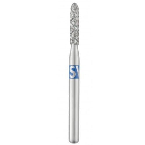 SS White Piranha Diamond Bur 879-012M, Friction Grip, Medium Grit, Modified Beveled Cylinder, Single-Use, 25/Pk thumbnail 6