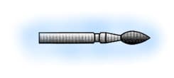 SS White Revelation Diamond Bur, Flame Shape, Coarse Grit, Friction Grip, #868-024C, 5/Pk, 91093-5 thumbnail 9