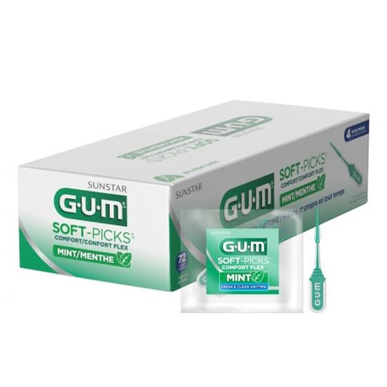 GUM Soft-Picks Comfort Flex Mint Interdental Cleaners, 4 Picks per Pack, 72 Packs per Box (288 Picks), 670P thumbnail 10