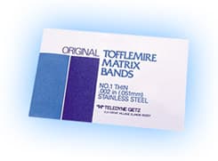 Temrex Tofflemire Type #1 Adult Universal .002 Gauge Stainless Steel Matrix Bands, 144/Bx - JR Rand Tofflemire type #1 Adult Universal .002 gauge stainless steel matrix - Image 1