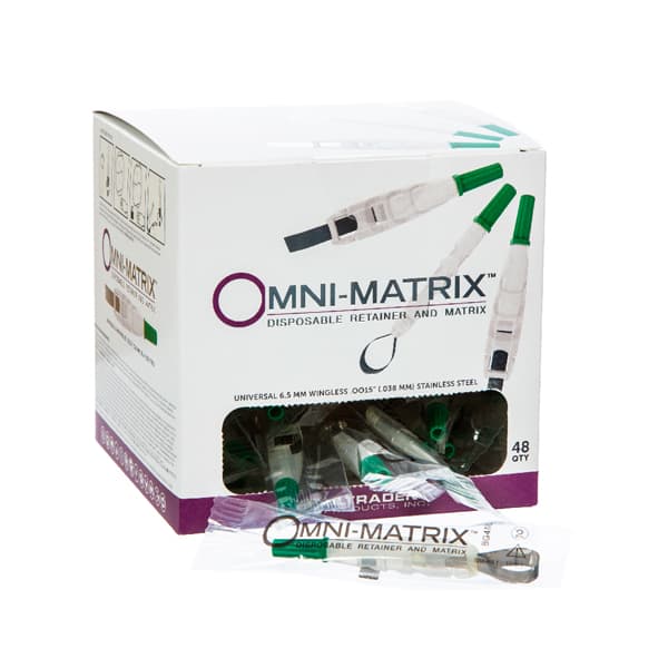 Ultradent Omni-Matrix Universal 6.5 mm Winged .0015" (.038 mm) Stainless Steel Matrix Band, Green, 48/Pk, 8802 thumbnail 6