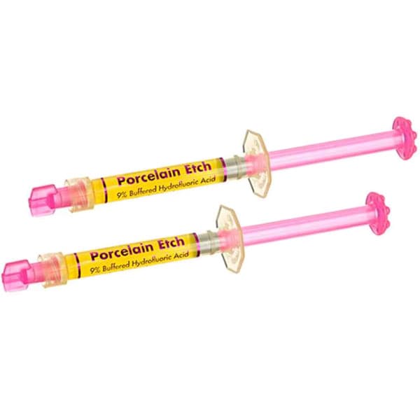 Ultradent Porcelain Etch, 9% Hydrofluoric Acid Etching Gel, Syringe Mini Refill, 1.2 ml, High Viscosity, Yellow, 2/Pk, 406 thumbnail 3
