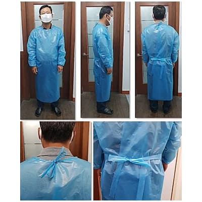 House Brand Level 2 Blue Isolation Gowns, 10/Pk - House Brand Level 2 Blue Isolation Gowns, 10/Pk - Image 1
