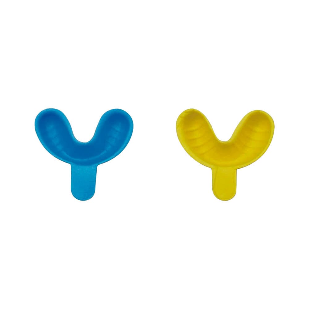 Vista Apex Single Arch Fluoride Trays, Small, 100/Bag (50 Yellow Upper, 50 Blue Lower), #205101 thumbnail 2