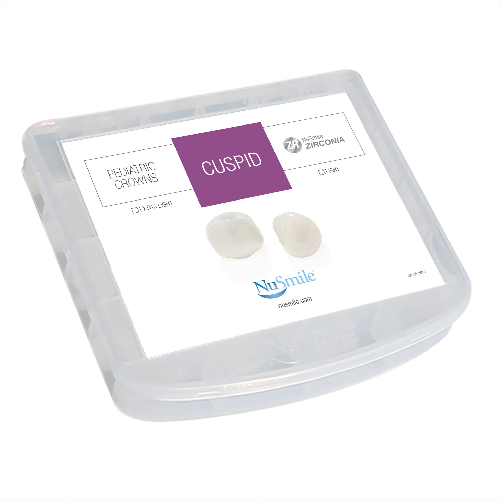 NuSmile ZR Cuspid Pediatric Crown Storage Box - NuSmile ZR Cuspid Pediatric Crown Storage Box - Image 1