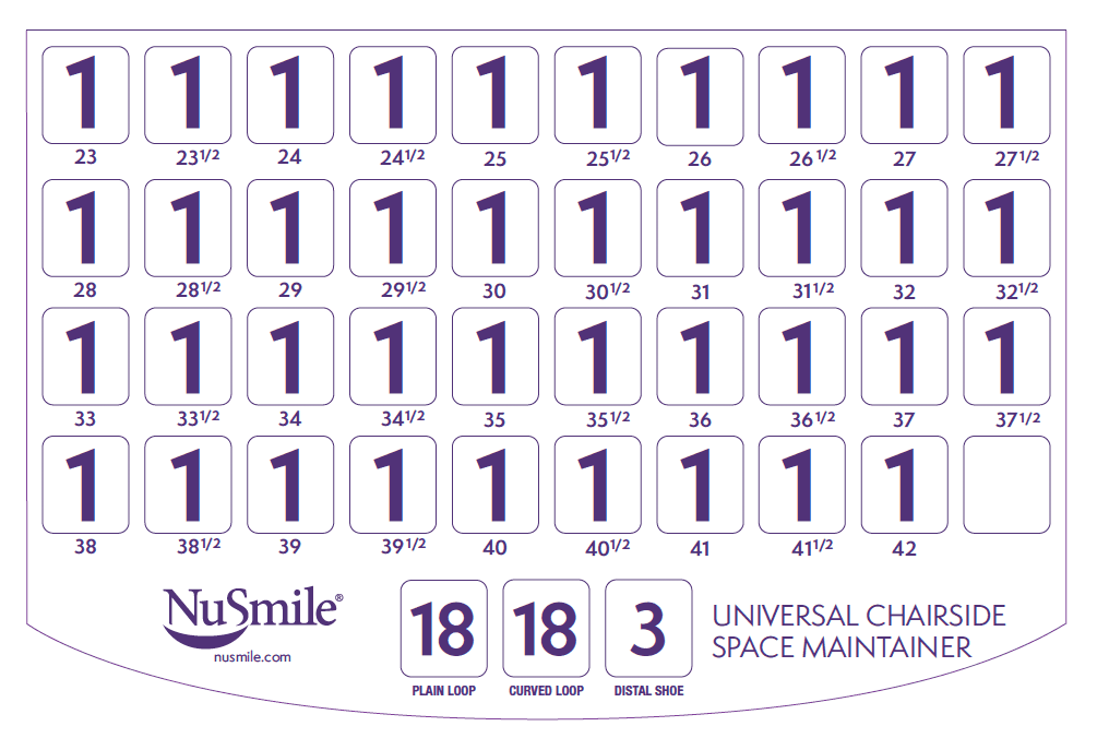 NuSmile Universal Chairside Space Maintainer Starter Kit - NuSmile Universal Chairside Space Maintainer Starter Kit - Image 1