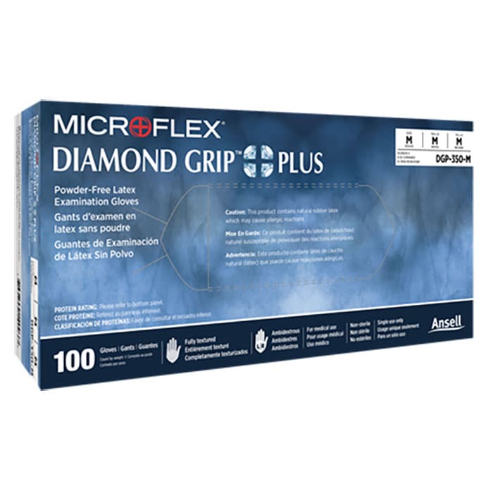 Diamond Grip Plus DGP-350 Powder-Free Latex Exam Gloves, Textured, Medium, Natural, 100/Box, DGP-350-M thumbnail 18