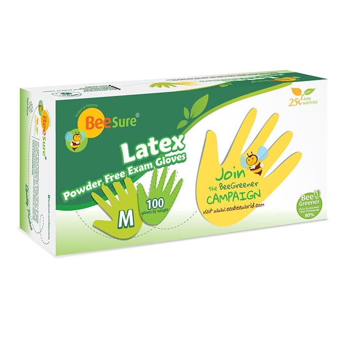 BeeSure Latex Exam Gloves, Powder-Free, Non-Sterile, X-Large, White, 100/Box, BE2819 thumbnail 4