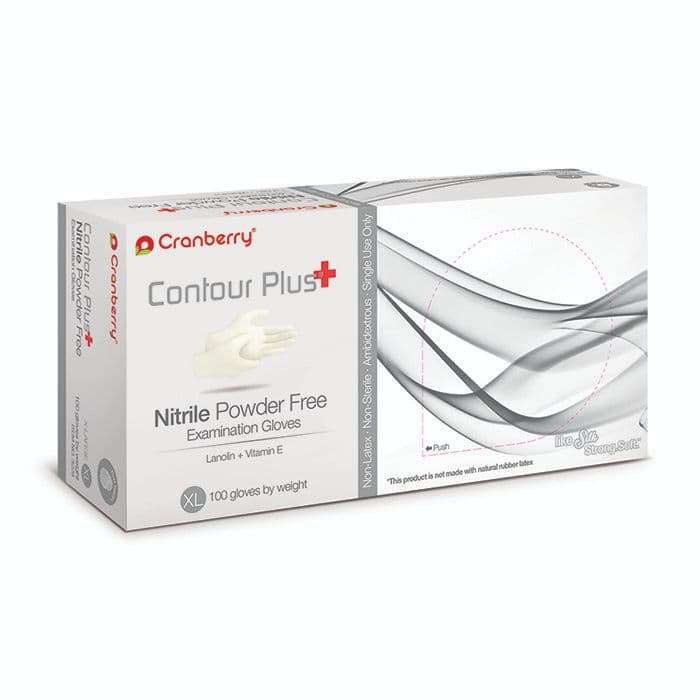 Cranberry Contour Plus® Nitrile Exam Gloves, Powder Free, Non-Sterile, Large, White, 100/Box, CR3228 thumbnail 9