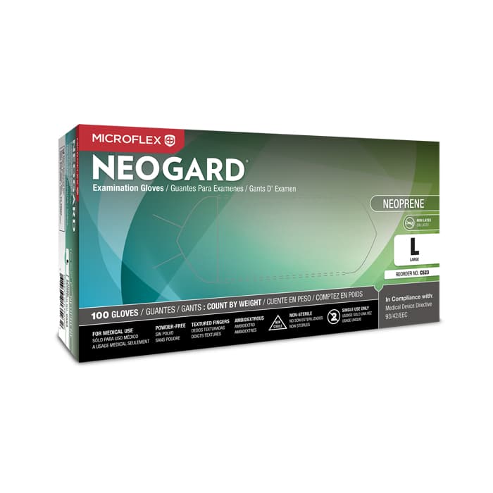 Microflex Neogard Chloroprene Exam Gloves, Powder-Free, Non-Sterile, Large, Green, 100/Box, C523 thumbnail 18