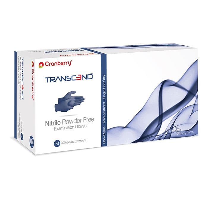 Cranberry Transcend 300 Nitrile Exam Gloves, Powder Free, Non-Sterile, Large, Matte Blue, 300/Box, CR3368 thumbnail 20