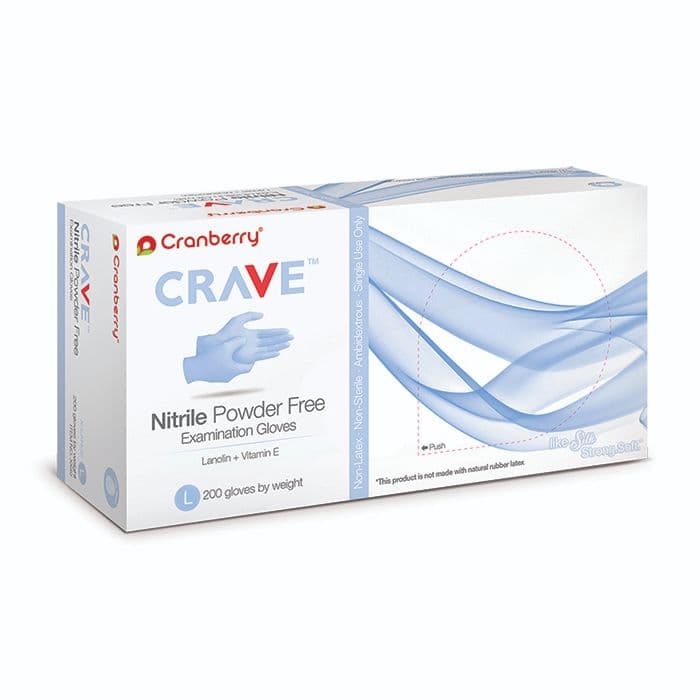 Cranberry Crave Nitrile Exam Gloves, Powder Free, Non-Sterile, Large, Ice Blue, 200/Box, CR3558 thumbnail 18
