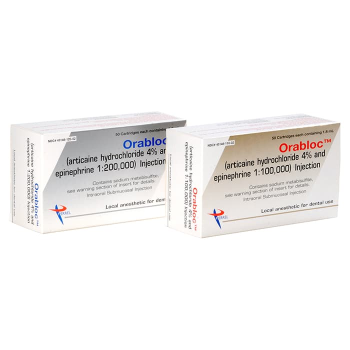 Orabloc Articaine HCl 4% with Epinephrine 1:100,000 Injection Cartridges, 1.7 mL, Red, 50/Pk thumbnail 8