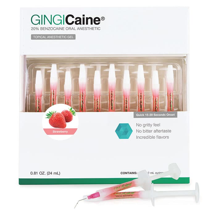GINGICaine Topical Anesthetic Gel Syringe Kit, Strawberry, 20% Benzocaine, 1.2 mL Syringes, 20/Pkg, 20118S thumbnail 19
