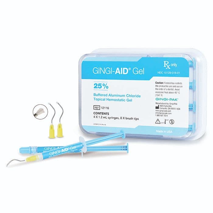 Gingi-Aid 25% Buffered Aluminum Chloride Hemostatic Gel Syringe Kit, 1.2 mL x 4 Syringes with 8 Brush Tips thumbnail 12
