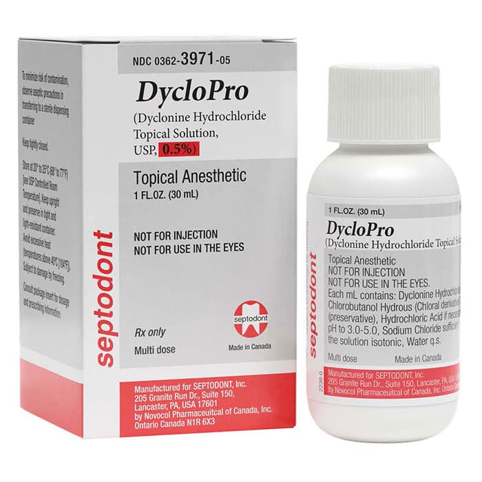 Septodont DycloPro Dyclonine Hydrochloride Topical Solution USP 0.5%, 1 oz Jar, 99510 thumbnail 17