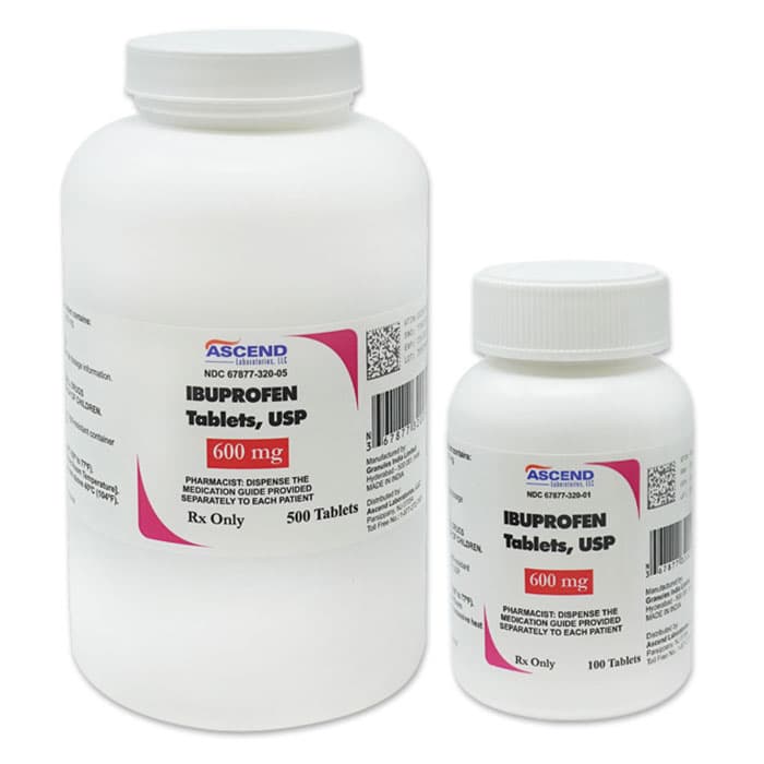 Ascend Laboratories Ibuprofen, 600mg, Bottle of 500 Tablets thumbnail 2