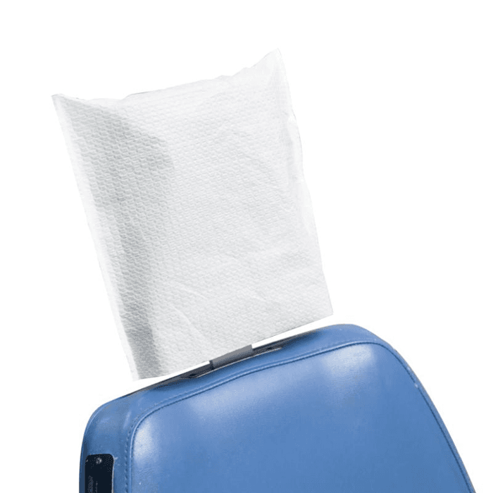 House Brand Headrest Covers, Paper/Poly, 10" x 13", White, 500/Box - House Brand Headrest Covers - Paper/Poly - 10" x 13" - White - Image 1