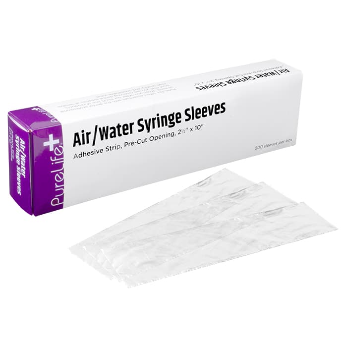PureLife+ Air/Water Syringe Sleeves, 2 1/2" x 10", Pre-Cut Opening, Clear Plastic, 500/Bx thumbnail 2