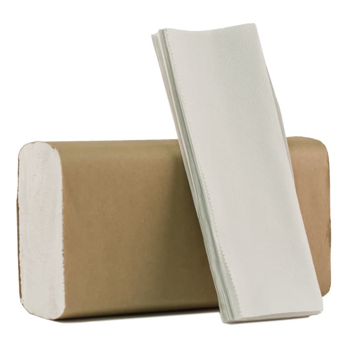 Right Choice Multifold Paper Towels, 1-Ply, White, 9.45x9", 250 Sheets/Pack, 4000/Case thumbnail 2