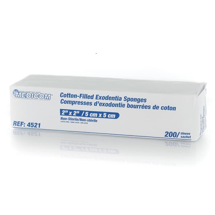 Medicom SafeBasics Cotton-Filled Exodontia Gauze Sponges, 2" x 2", 8-Ply, Non-Sterile, 5000/Case, 4521 thumbnail 6