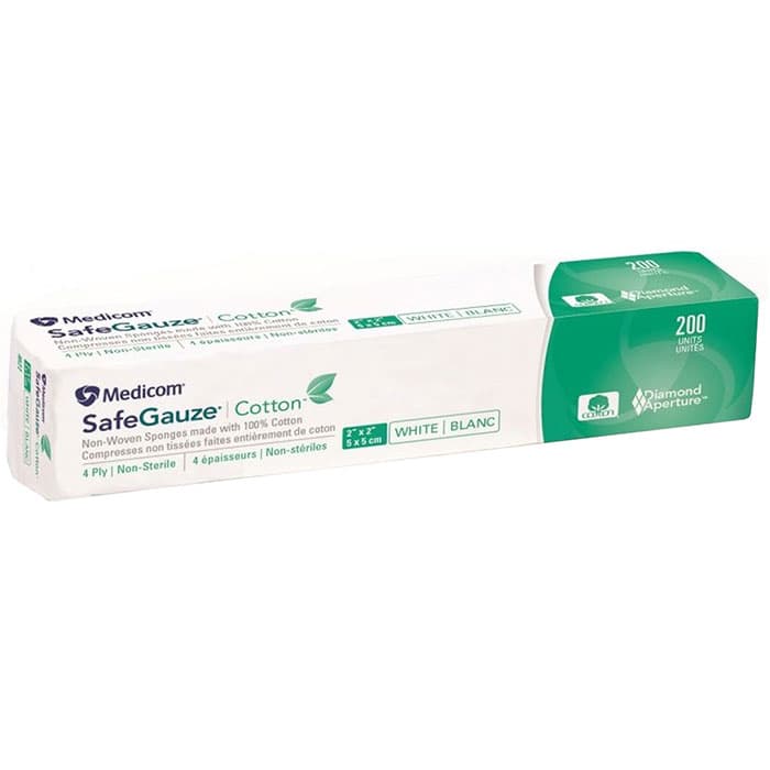 Medicom SafeGauze Cotton Non-Woven Sponges, 4" x 4", 4-Ply, Non-Sterile, 2000/Case, 4844 thumbnail 9
