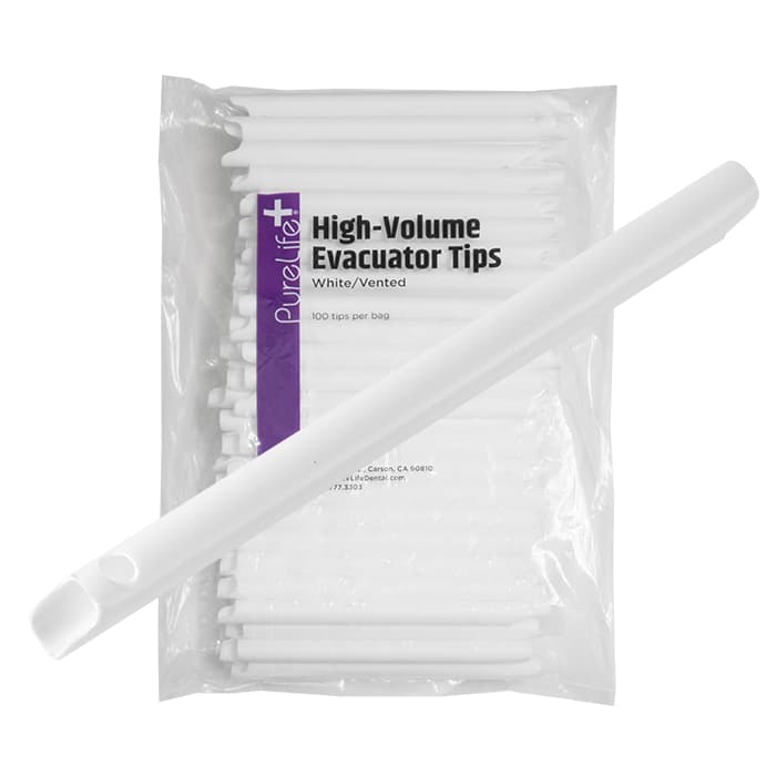 PureLife+ High-Volume Evacuator Tips, Vented, White, 1000/Bx, 01KEZKNQ4Z9KXJ2PM2C8V29024 - PureLife+ High-Volume Evacuator Tips - Vented - White - Image 1
