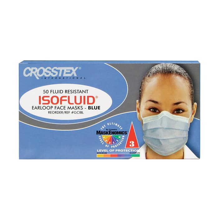 Crosstex Isofluid Earloop Face Mask, ASTM Level 1, Sapphire, Latex-Free, 50/Box, GCISA thumbnail 23