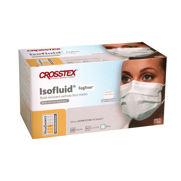 Isofluid FogFree™ Surgical Face Mask, ASTM Level 1, Earloop, Turquoise, 40/Box, GCICXT thumbnail 17